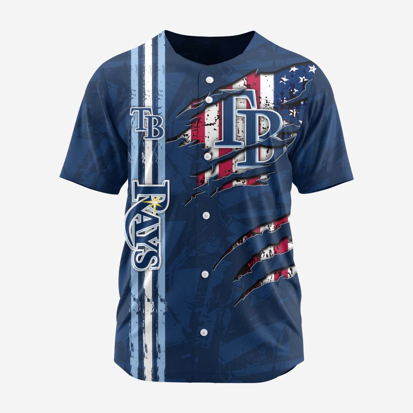 MLB Tampa Bay Rays Special Design Baseball Jersey Gift for Men Women - Bafud baseball jersey product view 2