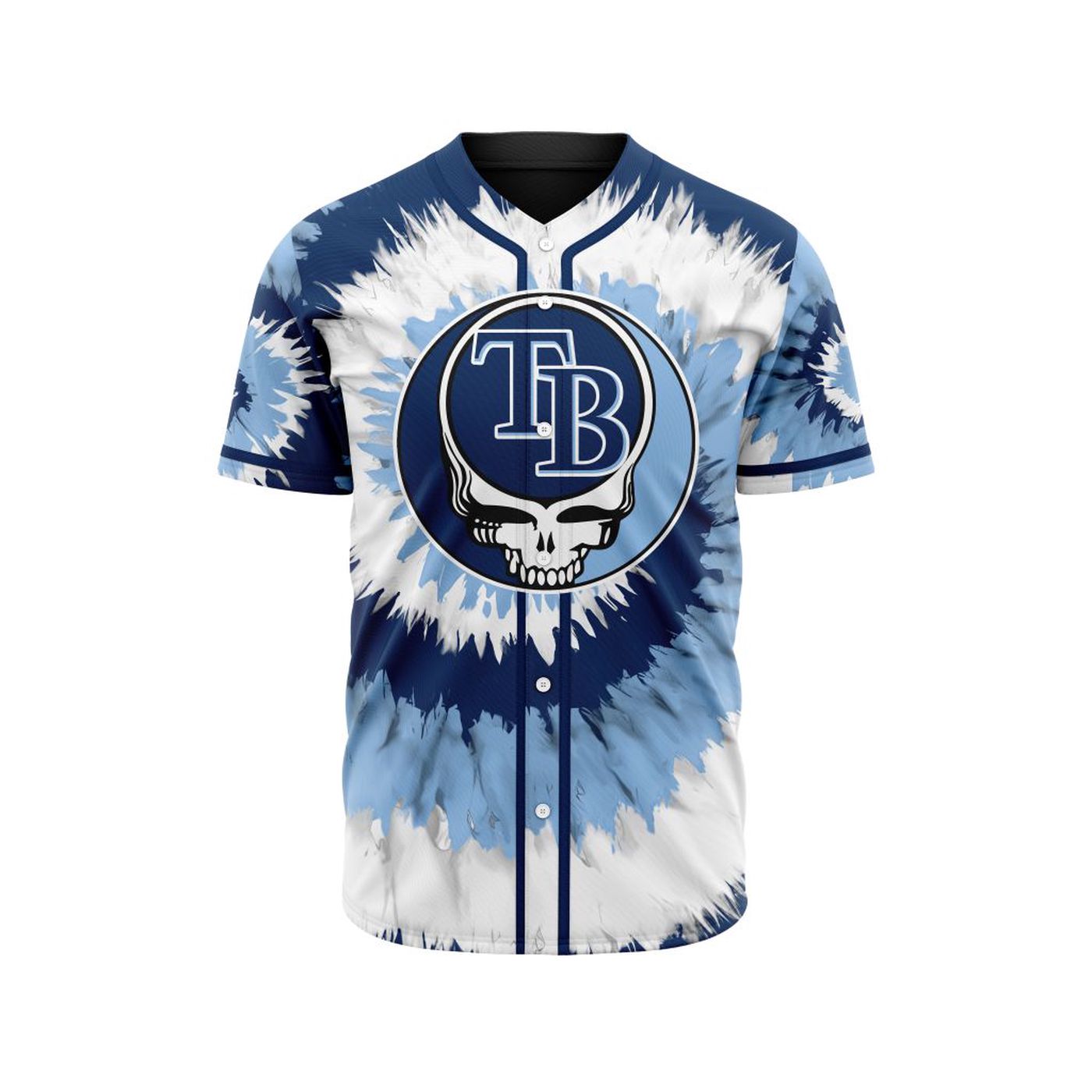 MLB Tampa Bay Rays Special Grateful Dead Design Baseball Jersey Gift for Men Women - Bafud baseball jersey product view 2