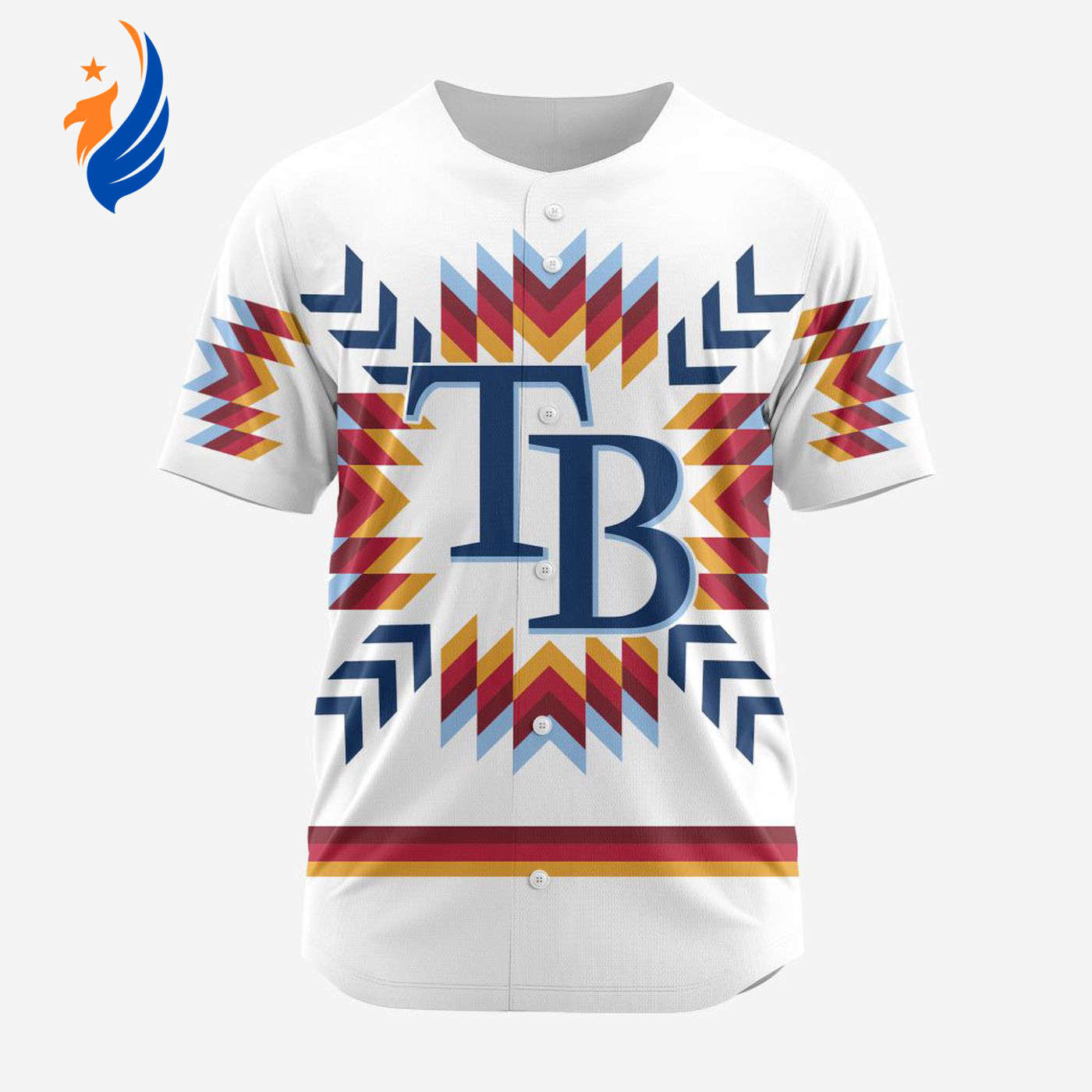 MLB Tampa Bay Rays Special Native Design Baseball Jersey Gift for Men Women - Bafud baseball jersey product view 1