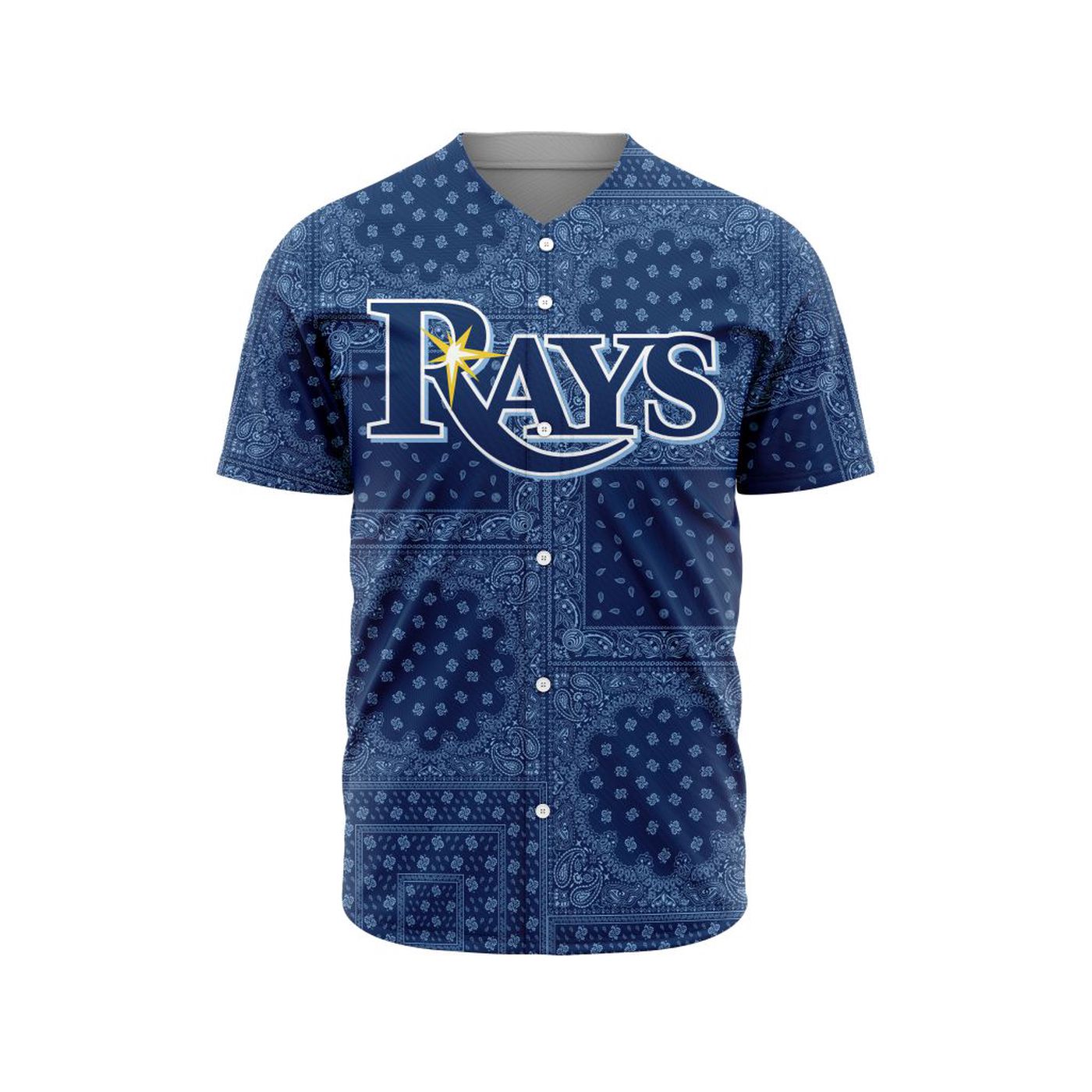 MLB Tampa Bay Rays Special Paisley Design Baseball Jersey Gift for Men Women - Bafud baseball jersey product view 2