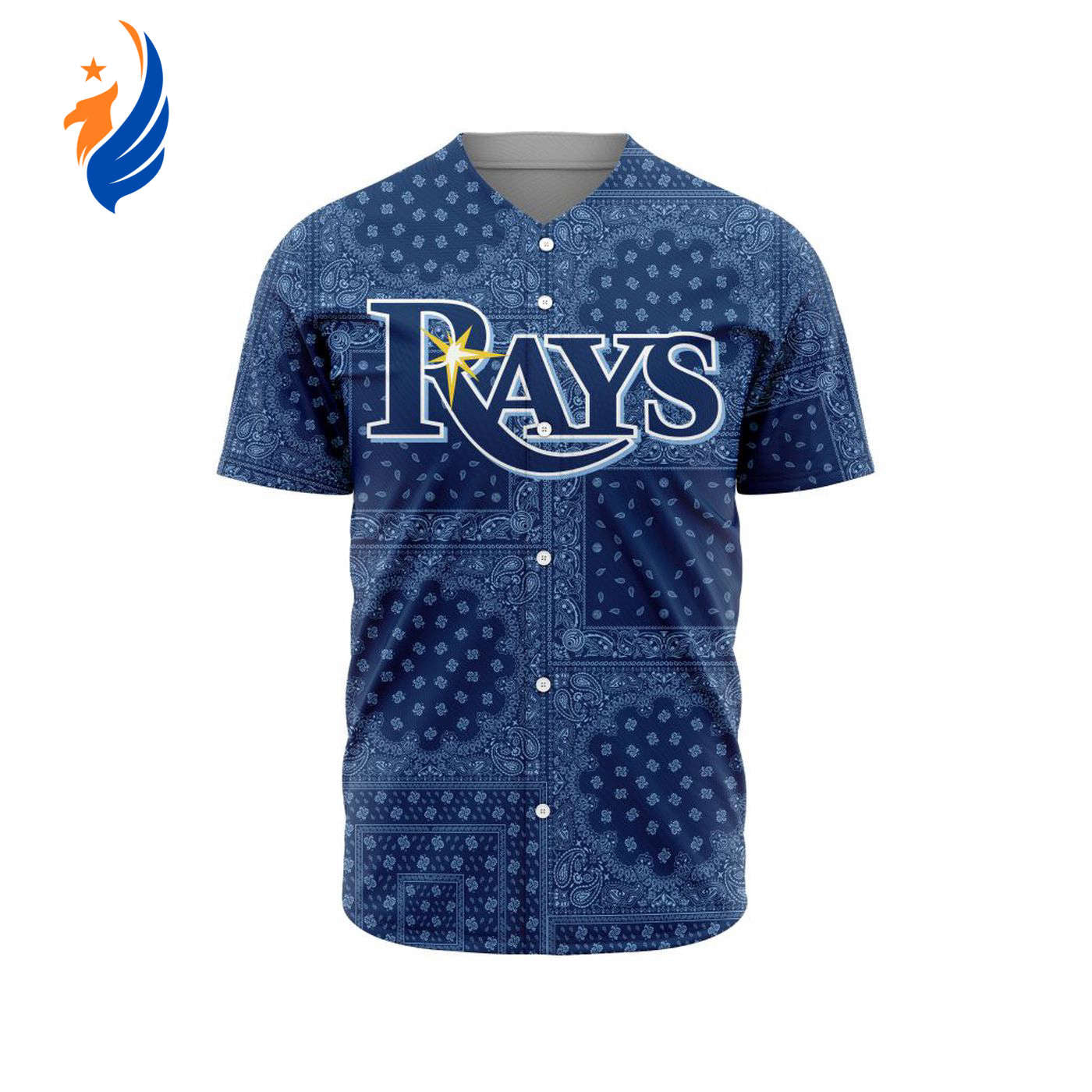 MLB Tampa Bay Rays Special Paisley Design Baseball Jersey Gift for Men Women - Bafud baseball jersey product view 1