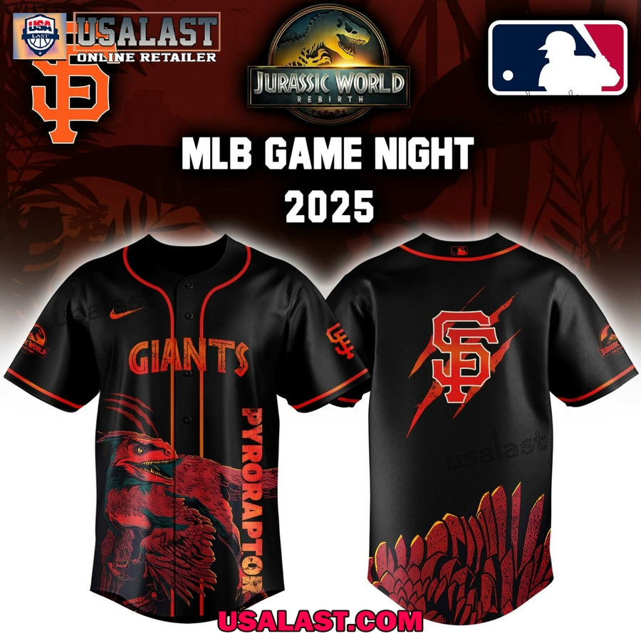 MLB Team Jurassic World Pyroraptor Jersey Shirt baseball jersey product view 2