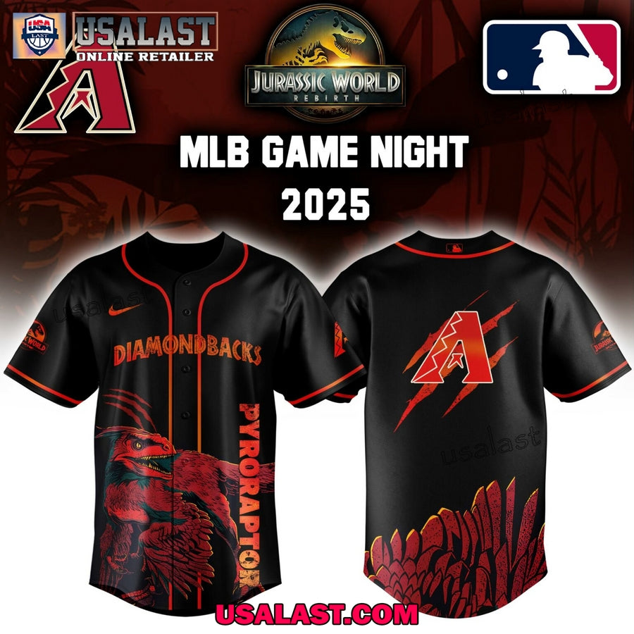 MLB Team Jurassic World Pyroraptor Jersey Shirt baseball jersey product view 3