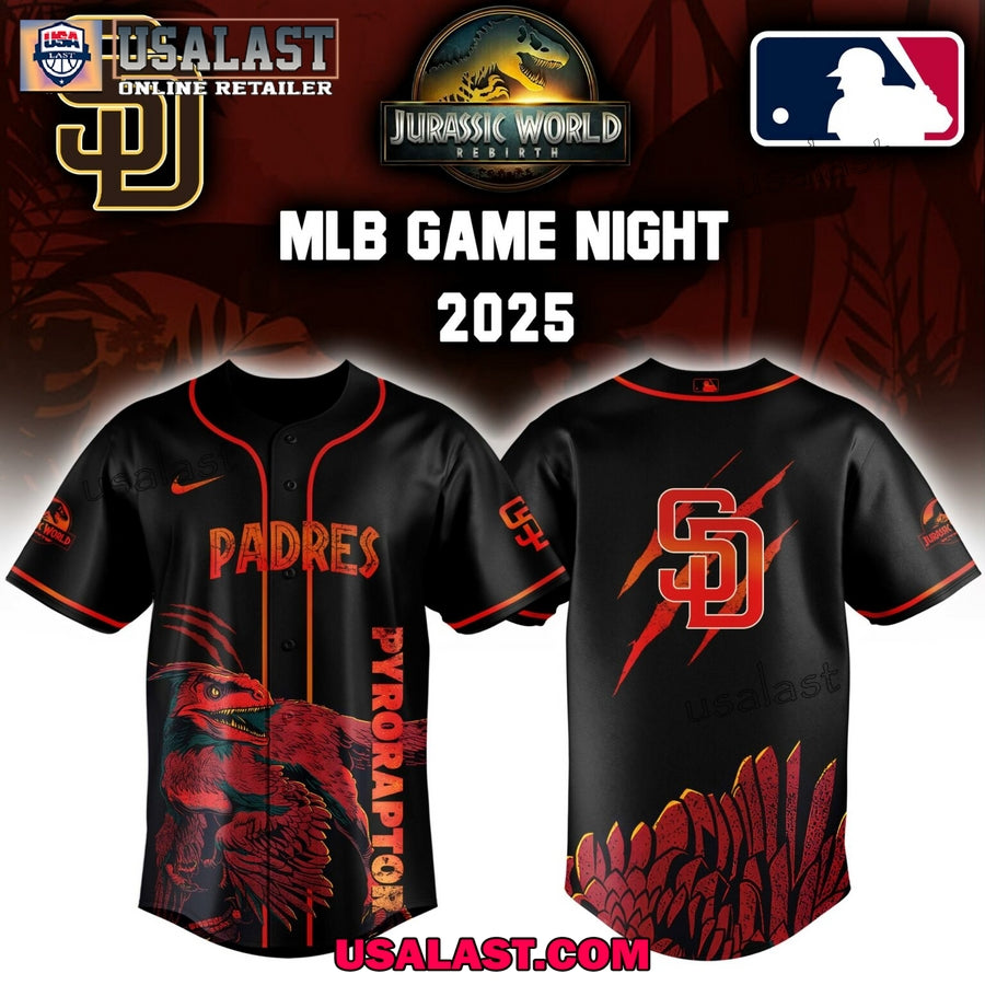 MLB Team Jurassic World Pyroraptor Jersey Shirt baseball jersey product view 4