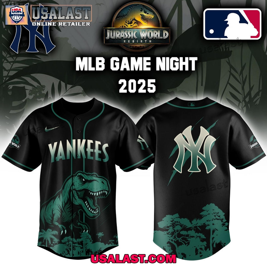 MLB Team x Jurassic World Black Baseball Jersey 2025 baseball jersey product view 2