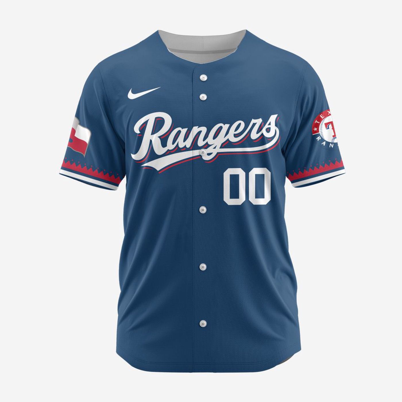 MLB Texas Rangers Personalized Alternate Design Concept Baseball Jersey 2403 - Bafud baseball jersey product view 2