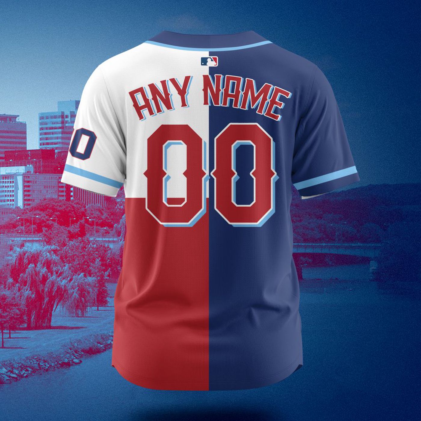 MLB Texas Rangers Personalized City Connect Concept Design Baseball Jersey Gift for Men Women - Bafud baseball jersey product view 2