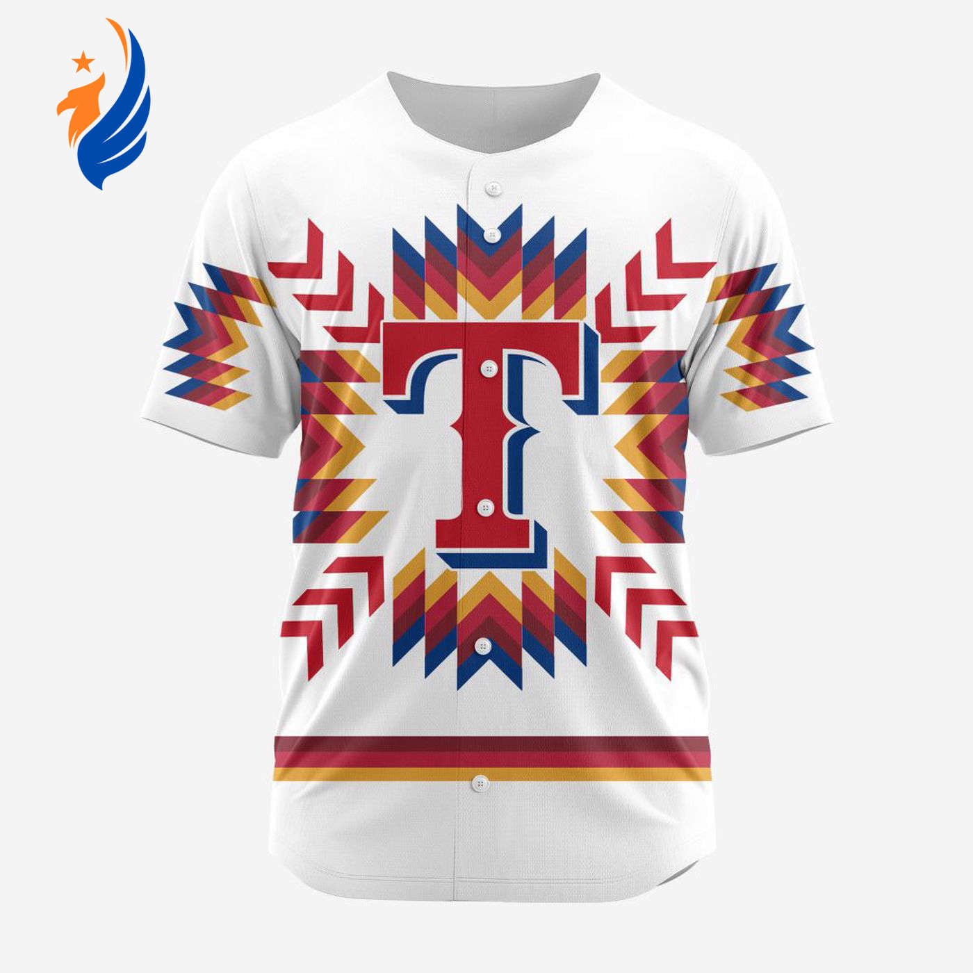 MLB Texas Rangers Special Native Design Baseball Jersey Gift for Men Women - Bafud baseball jersey product view 1