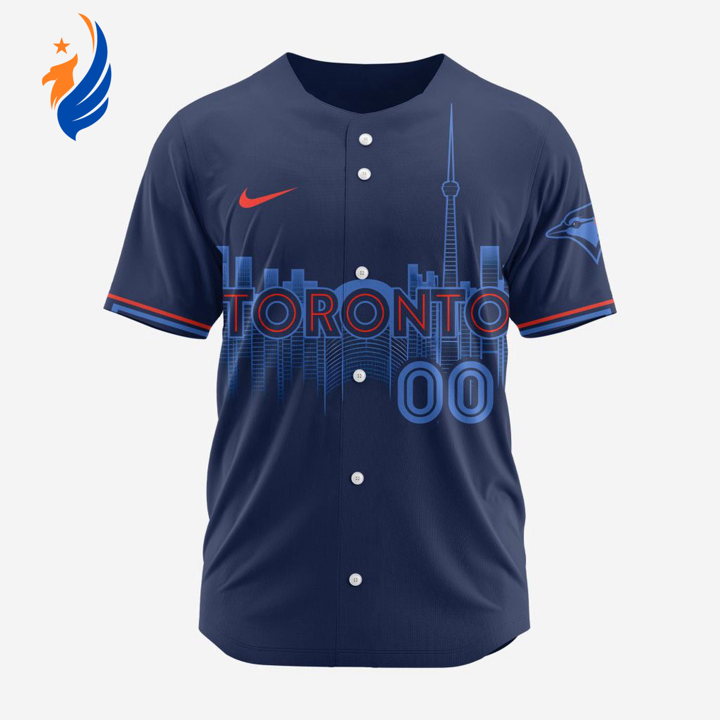 MLB Toronto Blue Jays Personalized 2024 City Connect Baseball Jersey Design - Bafud baseball jersey product view 1