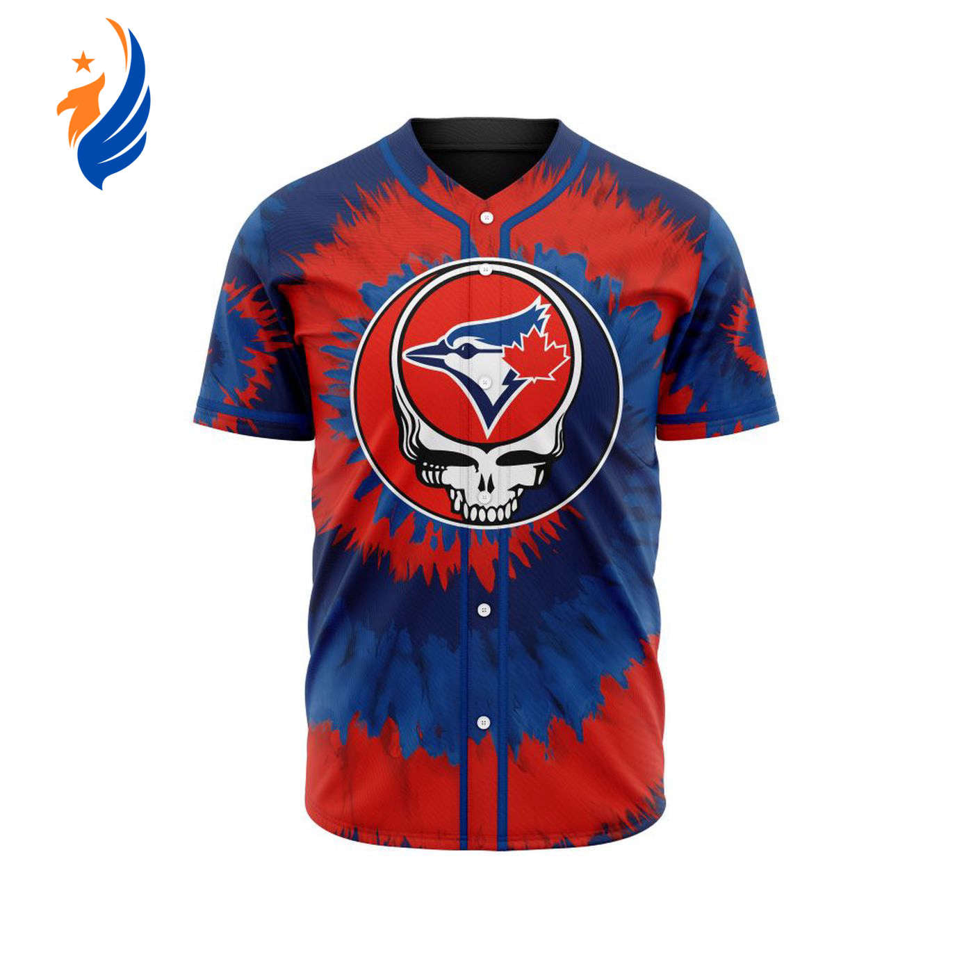 MLB Toronto Blue Jays Special Grateful Dead Design Baseball Jersey Gift for Men Women - Bafud baseball jersey product view 1