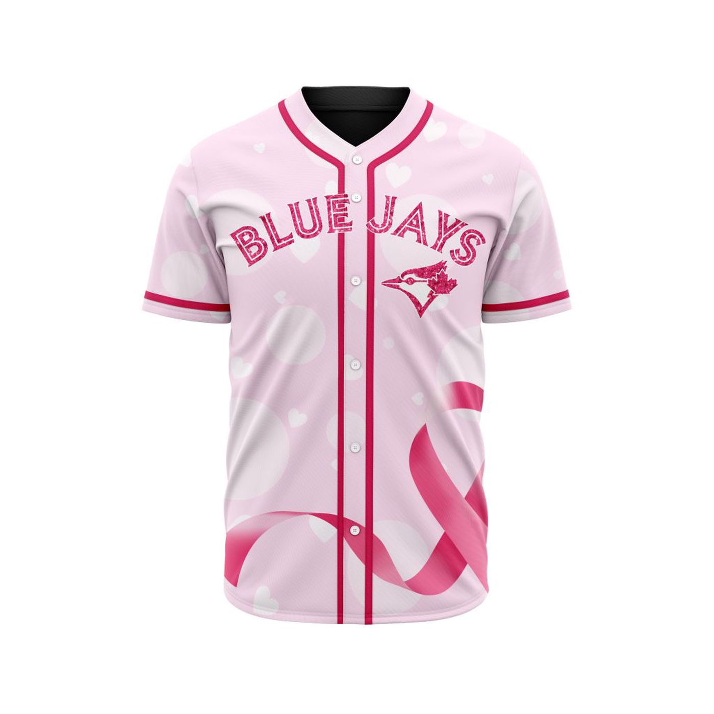 MLB Toronto Blue Jays Special Pink Design Fight Breast Cancer Baseball Jersey Gift for Men Women - Bafud baseball jersey product view 2