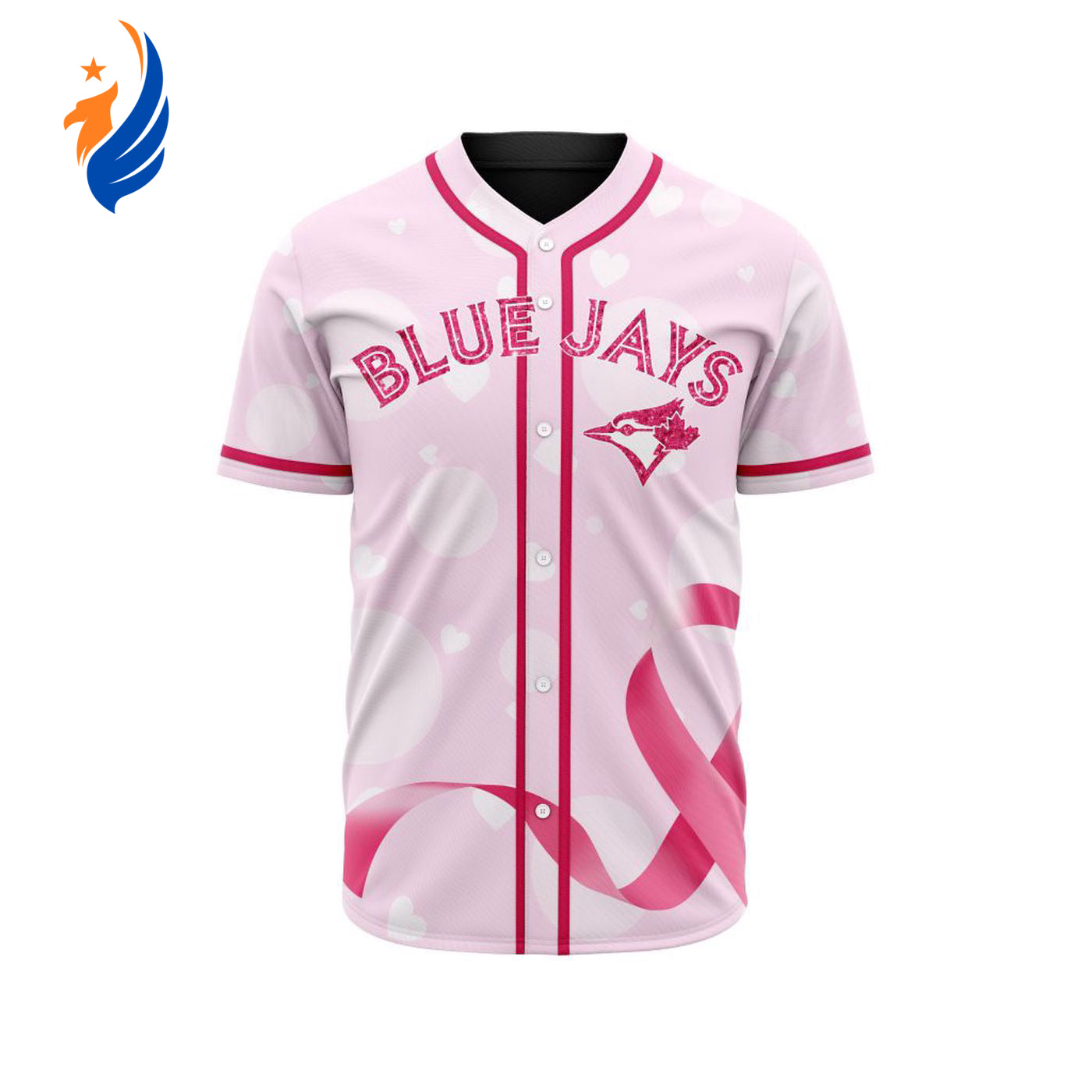 MLB Toronto Blue Jays Special Pink Design Fight Breast Cancer Baseball Jersey Gift for Men Women - Bafud baseball jersey product view 1