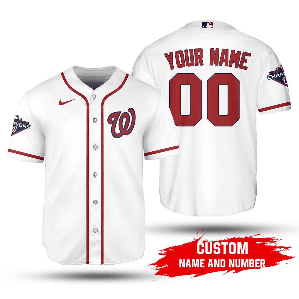 MLB Washington Nationals Custom Name Number 2023 Home Jersey White Baseball Jersey Unisex Shirt, Gift For Men And Women - Aopprinter baseball jersey product view 3