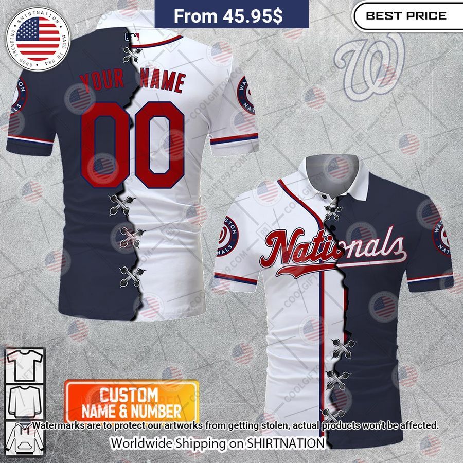 MLB Washington Nationals Mix jersey Style Custom Polo baseball jersey product view 1