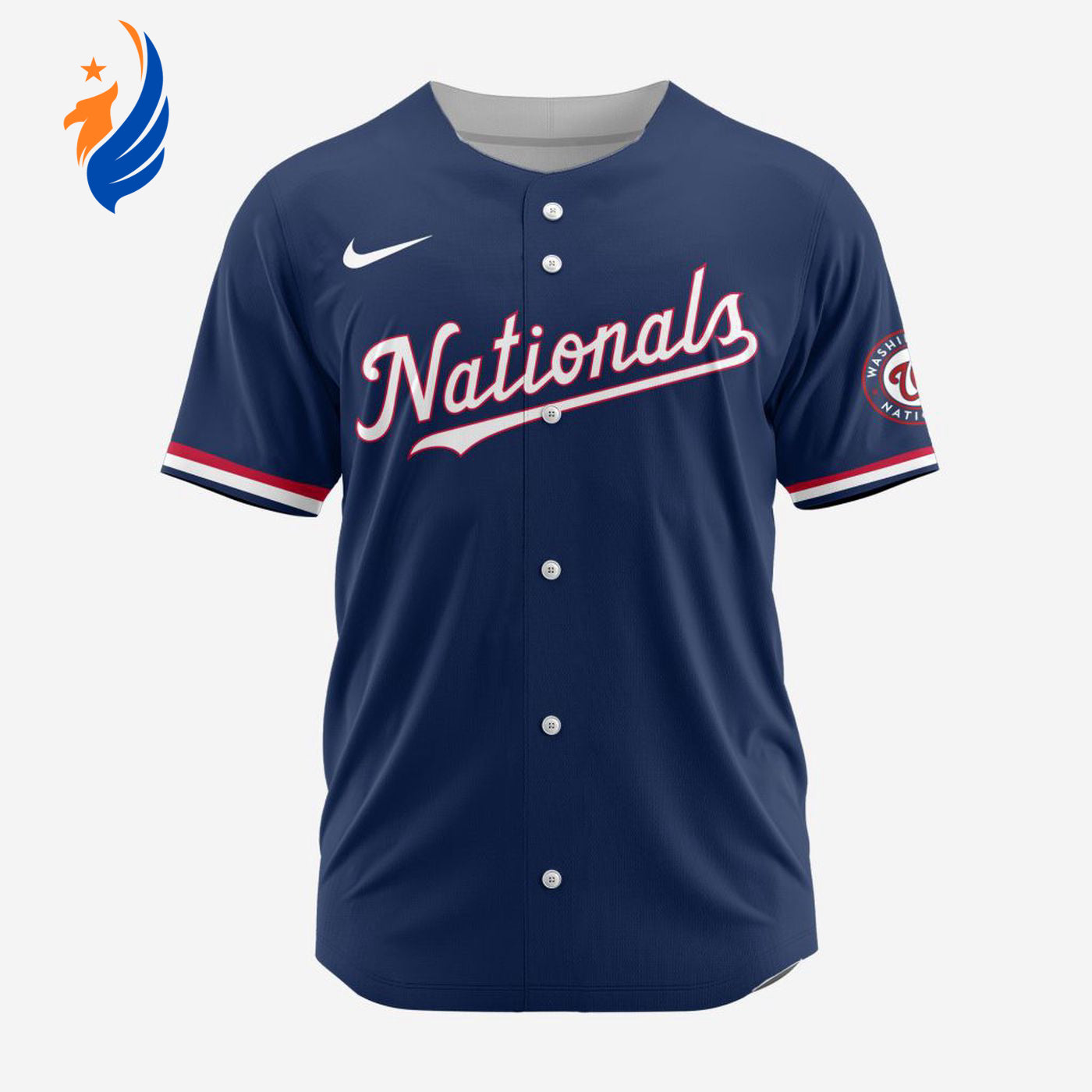 MLB Washington Nationals Personalized Alternate 02 Baseball Jersey - Bafud baseball jersey product view 1