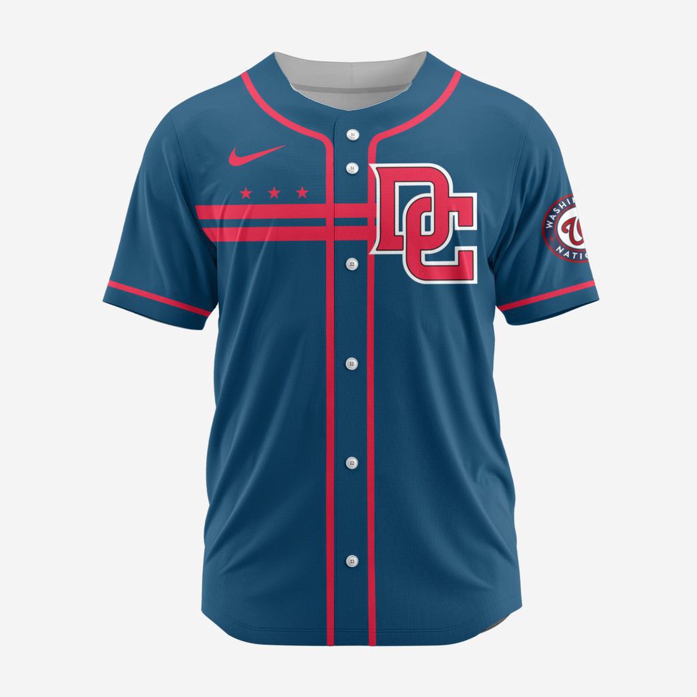 MLB Washington Nationals Personalized Alternate Design Concept Baseball Jersey 2404 - Bafud baseball jersey product view 3