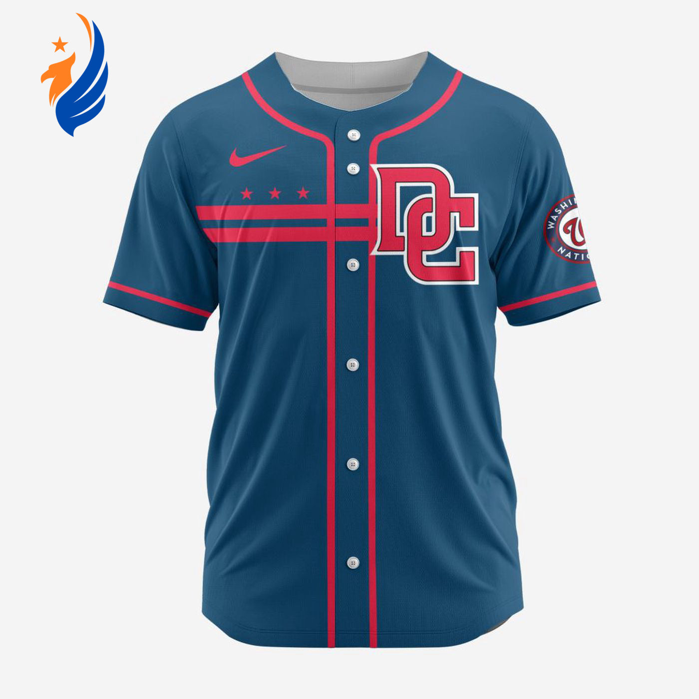 MLB Washington Nationals Personalized Alternate Design Concept Baseball Jersey 2404 - Bafud baseball jersey product view 1
