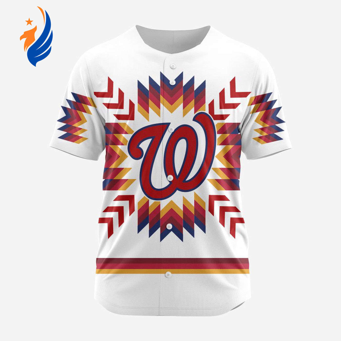 MLB Washington Nationals Special Native Design Baseball Jersey Gift for Men Women - Bafud baseball jersey product view 1