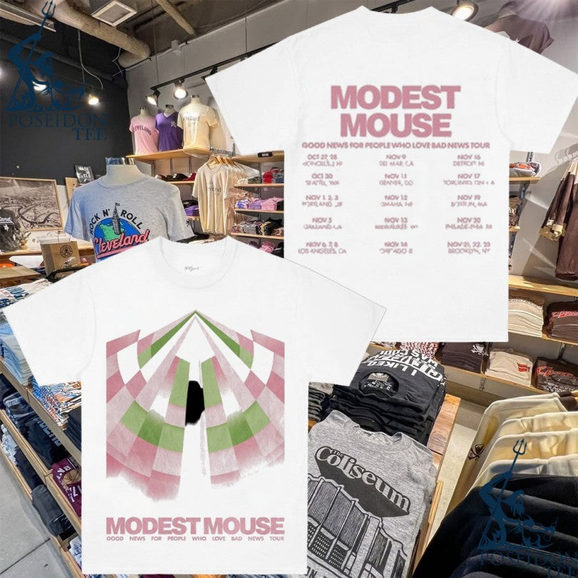 Modest Mouse Good News For People Who Love Bad News Fall Tour T-shirt Unisex T-shirt, Sweatshirt, Hoodie, Long Sleeve Tee - T-Shirt, Sweatshirt, Hoodie