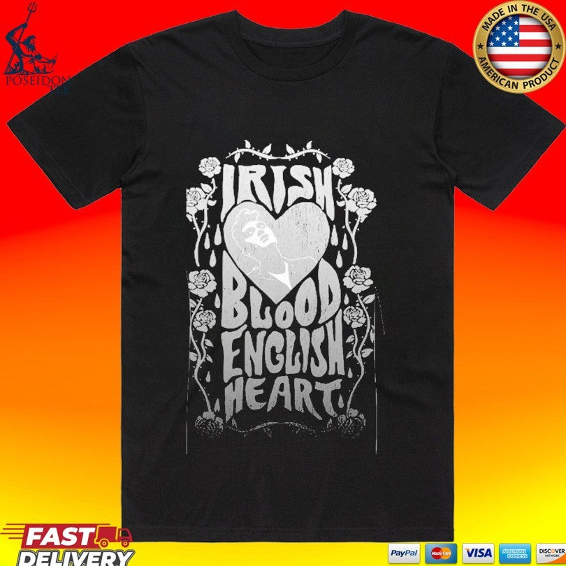 Morrissey Irish Blood English Heart T-shirt Unisex T-shirt, Sweatshirt, Hoodie, Long Sleeve Tee - T-Shirt, Sweatshirt, Hoodie