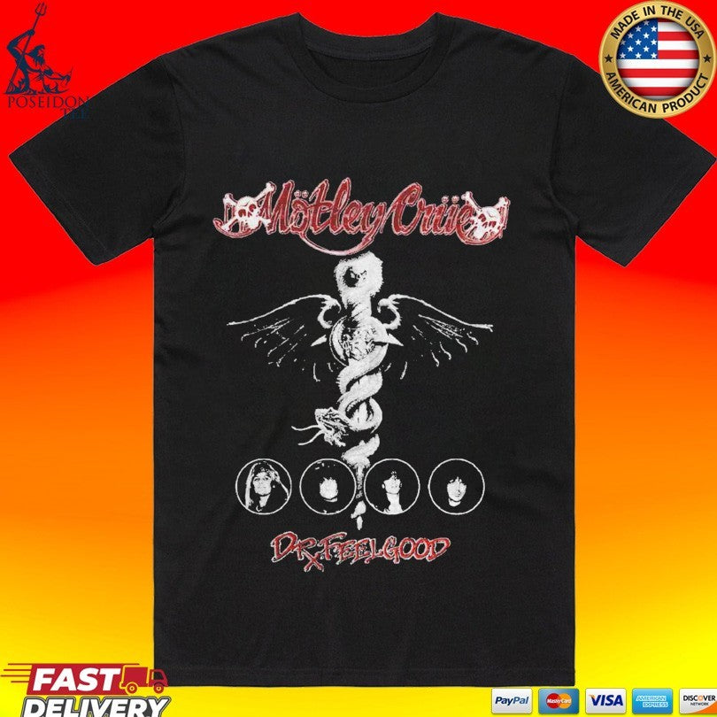 Mtley Cre 45th Anniversary Dr. Feelgood Photo T-shirt Unisex T-shirt, Sweatshirt, Hoodie, Long Sleeve Tee - T-Shirt, Sweatshirt, Hoodie