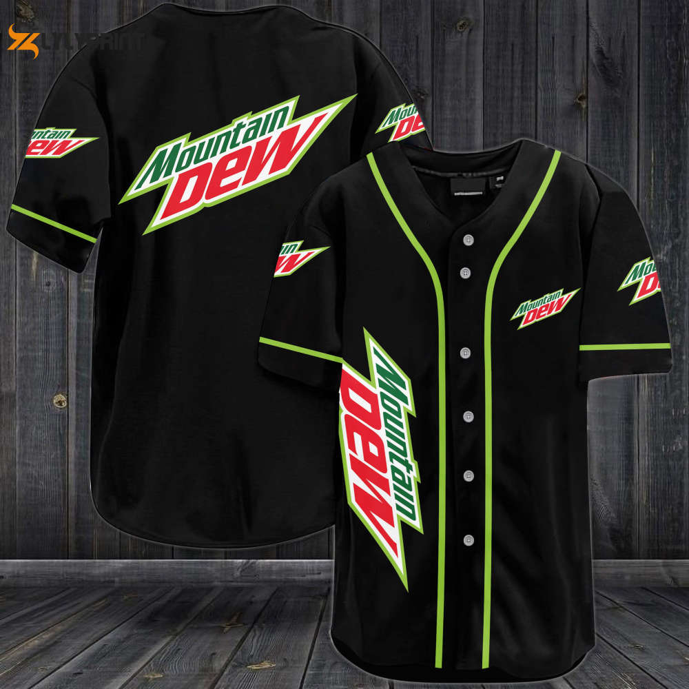 Mountain Dew Baseball Jersey - lylyprint.com baseball jersey product view 1