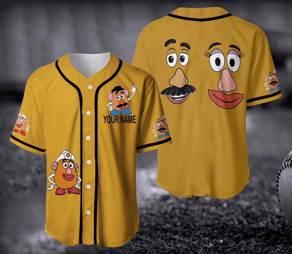 Mr and Mrs Potato Heads Baseball Jersey - lylyprint.com baseball jersey product view 4