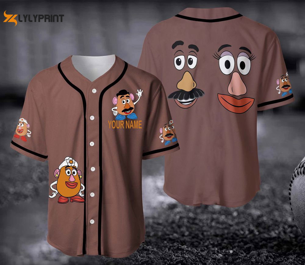 Mr and Mrs Potato Heads Baseball Jersey - lylyprint.com baseball jersey product view 1