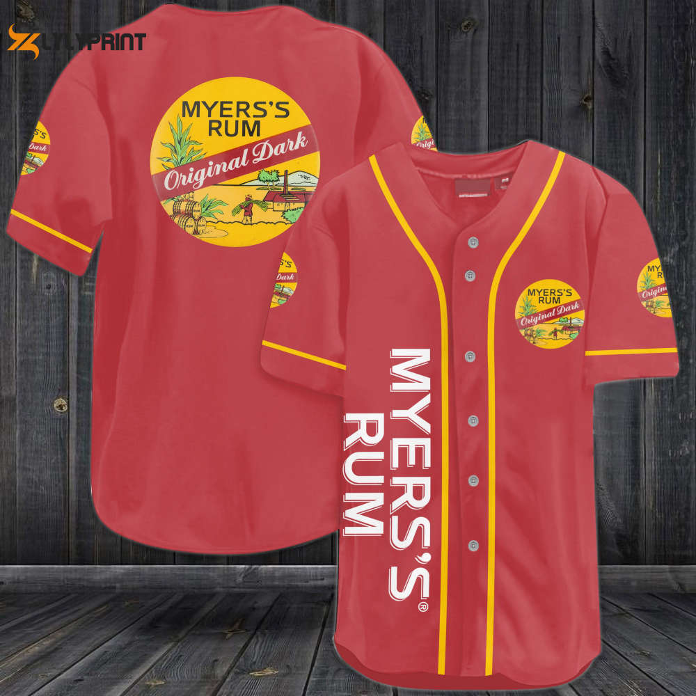 Myers's Rum All Over Print Unisex Baseball Jersey - lylyprint.com baseball jersey product view 1