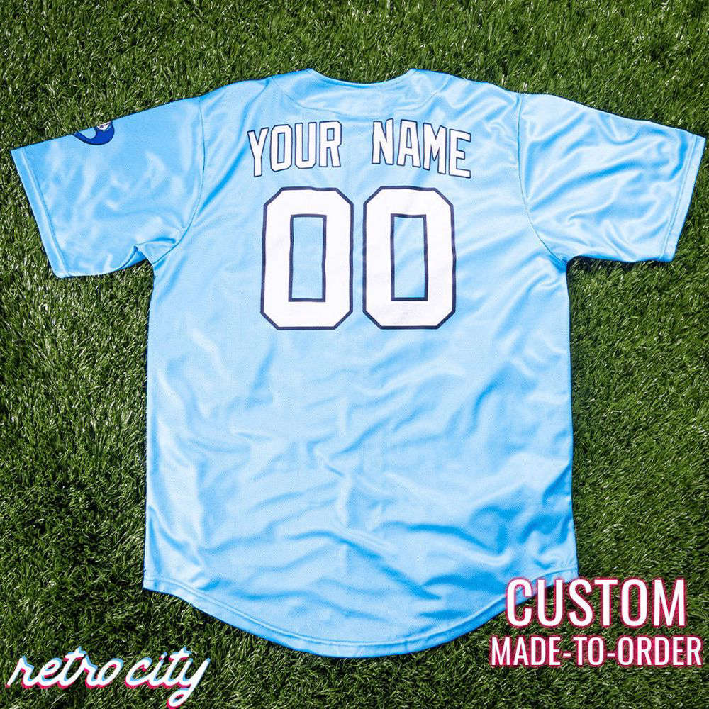 Myrtle Beach Mermen Kenny Powers Full-Button Baseball Jersey Custom - lylyprint.com baseball jersey product view 5