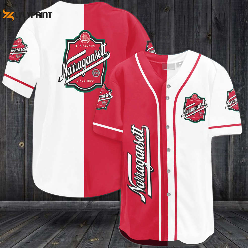 Narragansett Beer Baseball Jersey - lylyprint.com baseball jersey product view 1