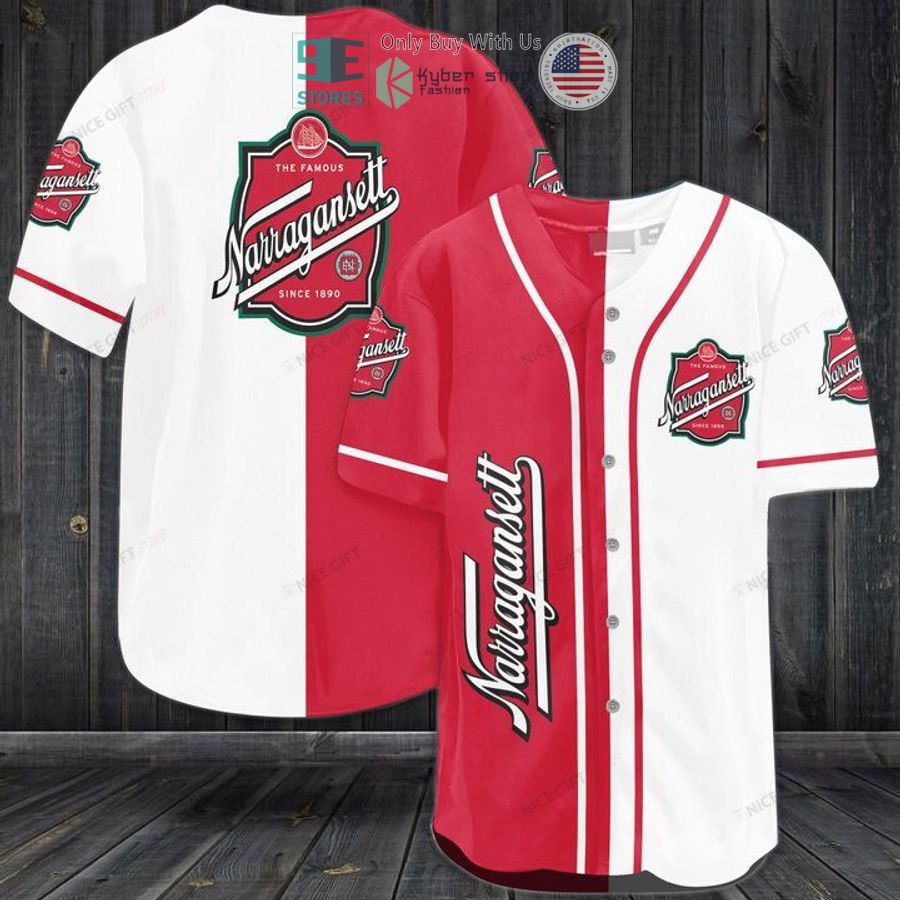 BEST Narragansett red white Baseball Jersey baseball jersey product view 1