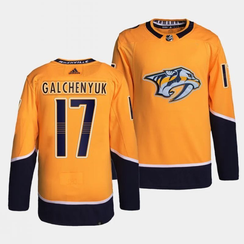 nashville predators #17 alex galchenyuk authentic pro gold home jersey Hockey Jersey hockey jersey product view 1