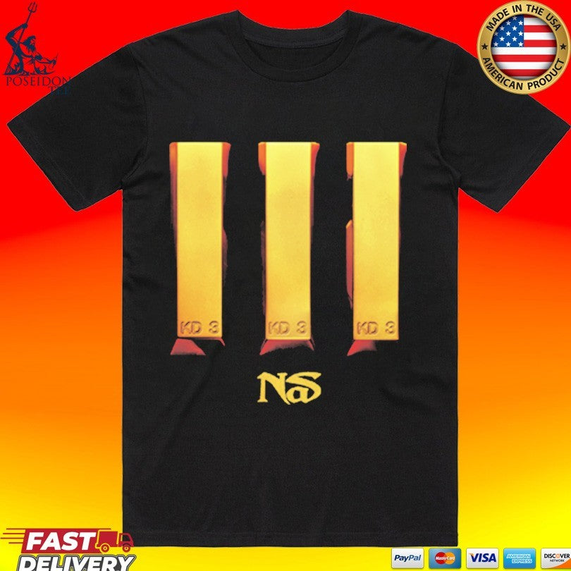 Nasir Jones Nas KDIII Gold T-shirt Unisex T-shirt, Sweatshirt, Hoodie, Long Sleeve Tee - T-Shirt, Sweatshirt, Hoodie