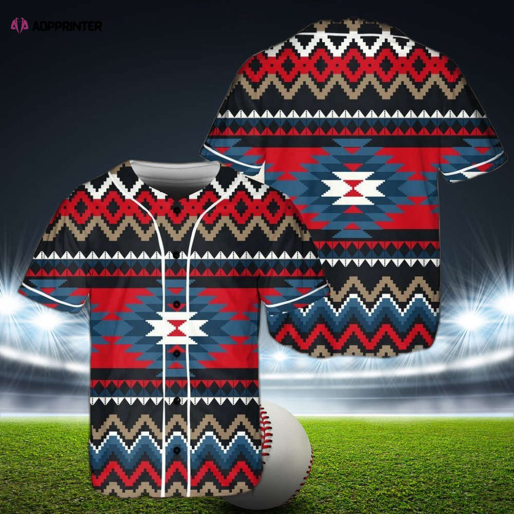 Native Baseball Jersey: Ornamental Pattern for Stylish Sports Enthusiasts - Aopprinter baseball jersey product view 1