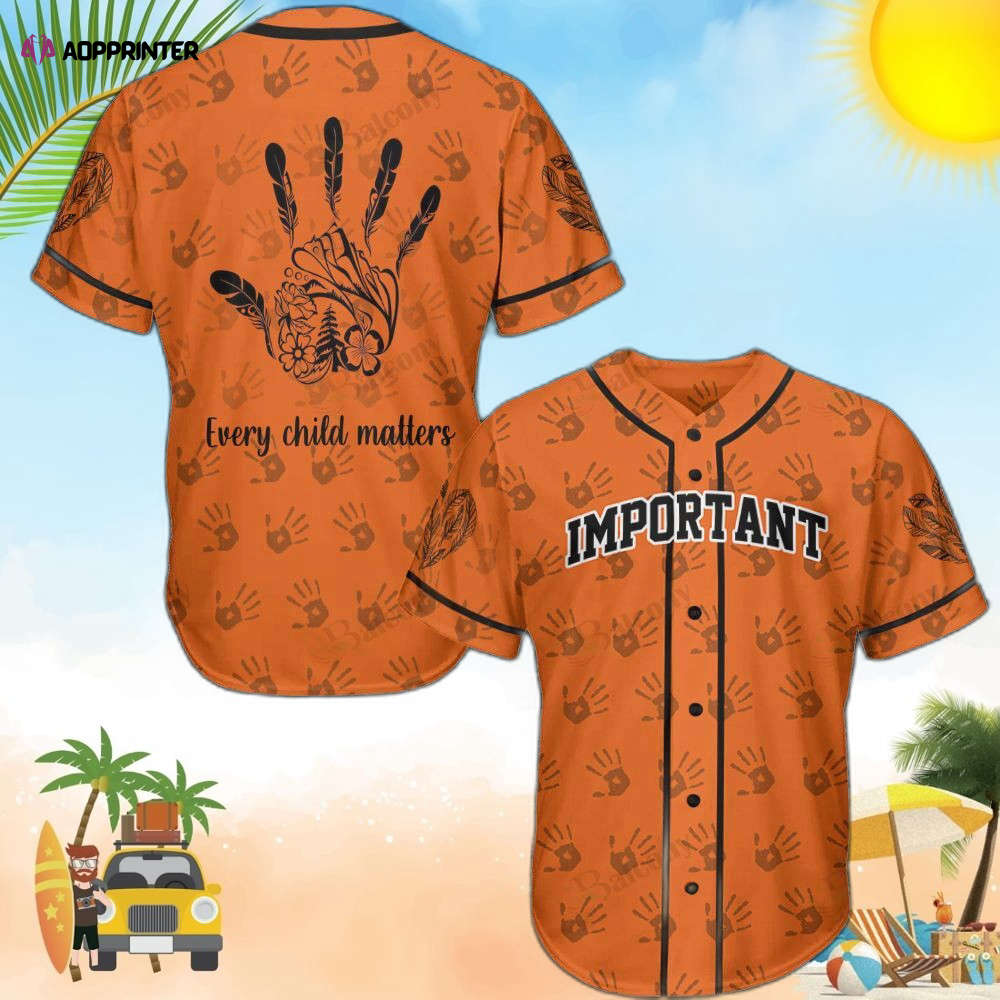 Native Every Child Matter Baseball Jersey - Aopprinter baseball jersey product view 1