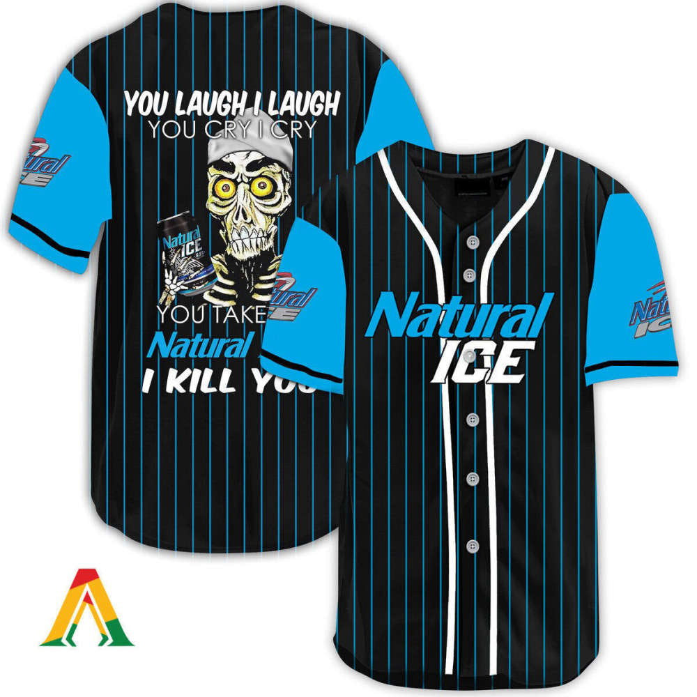 Natural Ice Baseball Jersey: Laugh Cry Take My Kill You - Engaging & Fun! - Aopprinter baseball jersey product view 2