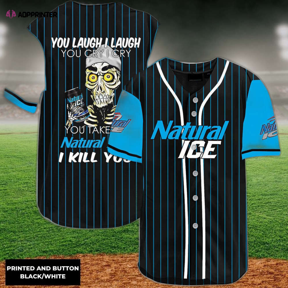 Natural Ice Baseball Jersey: Laugh Cry Take My Kill You - Engaging & Fun! - Aopprinter baseball jersey product view 1