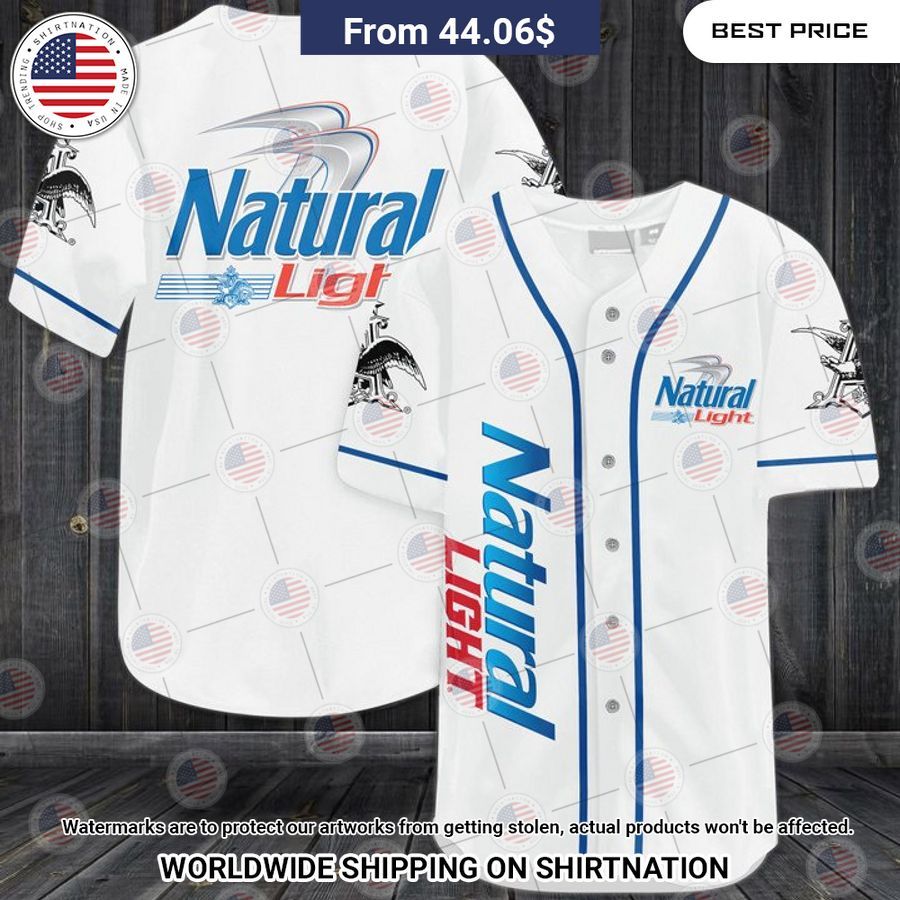 Natural Light Baseball Shirt baseball jersey product view 1