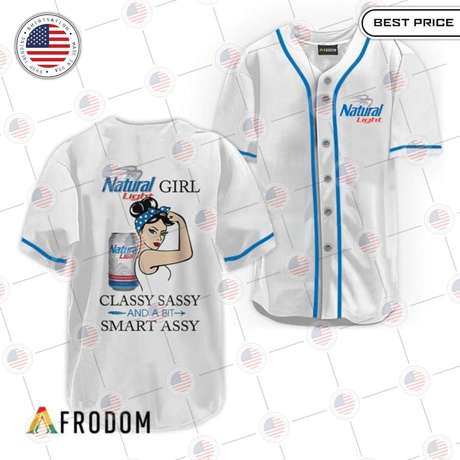 HOT Natural Light Classy Sassy And A Bit Smart Assy Baseball Jersey baseball jersey product view 1