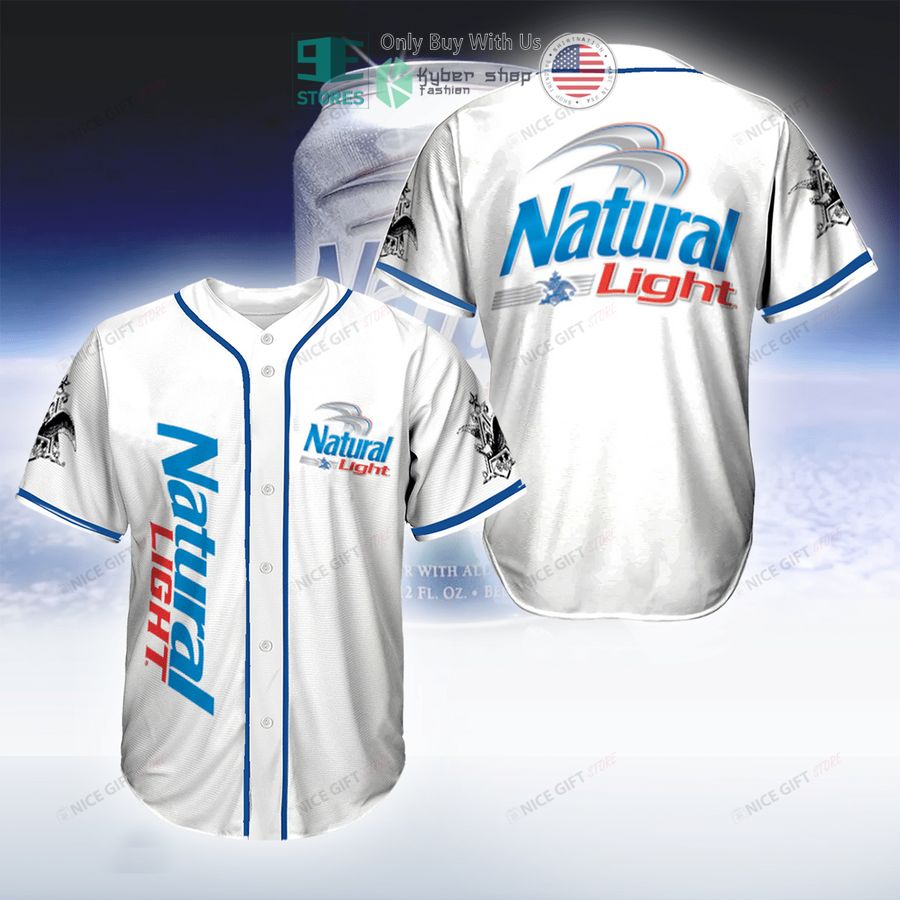 BEST Natural Light white Baseball Jersey baseball jersey product view 1
