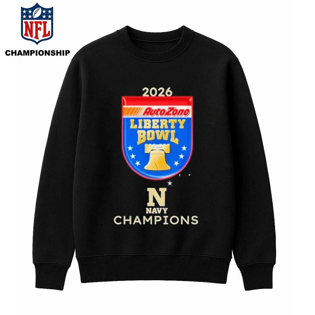 Navy Midshipmen 2026 AutoZone Liberty Bowl Champions - Adult & Kids T-Shirts, Sweatshirts & Hoodies apparel design preview 3