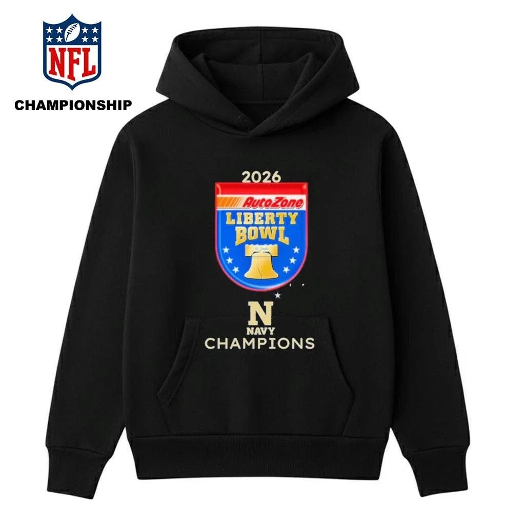 Navy Midshipmen 2026 AutoZone Liberty Bowl Champions - Adult & Kids T-Shirts, Sweatshirts & Hoodies apparel design preview 4