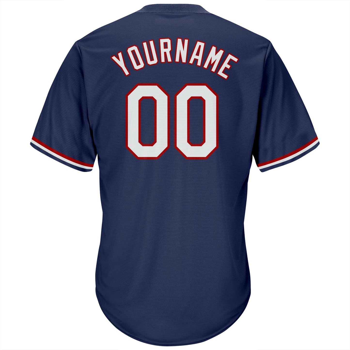 Custom Navy White-Red Authentic Throwback Rib-Knit Baseball Jersey Shirt baseball jersey product view 3