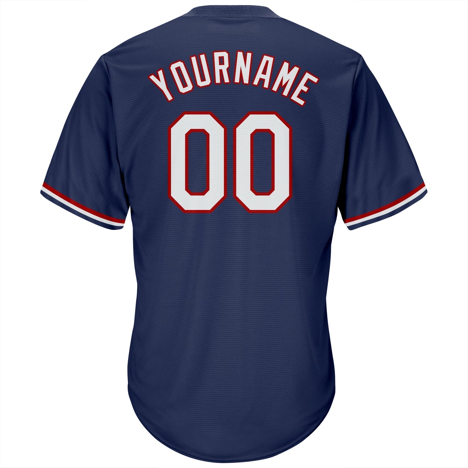 Custom Navy White-Red Authentic Throwback Rib-Knit Baseball Jersey Shirt baseball jersey product view 3