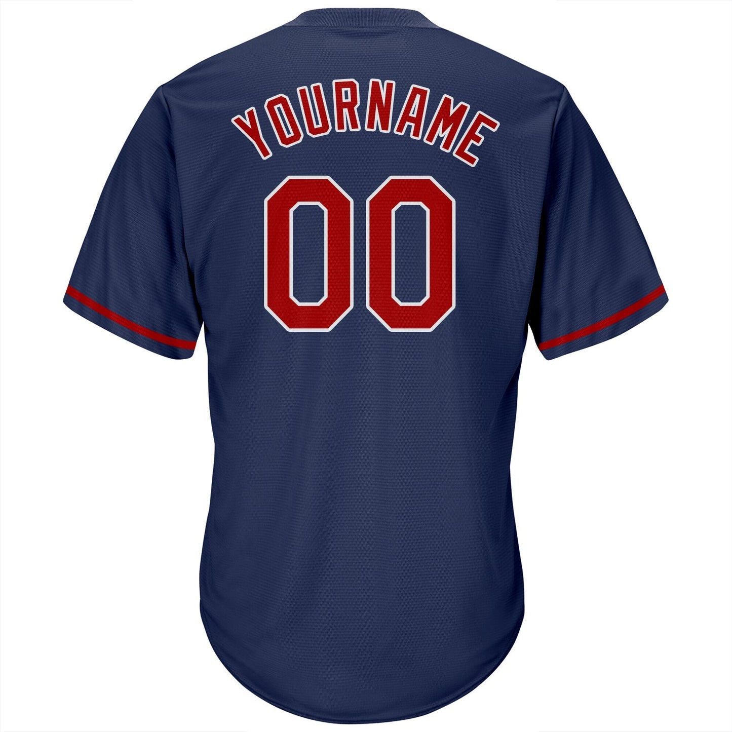 Custom Navy Red-White Authentic Throwback Rib-Knit Baseball Jersey Shirt baseball jersey product view 3