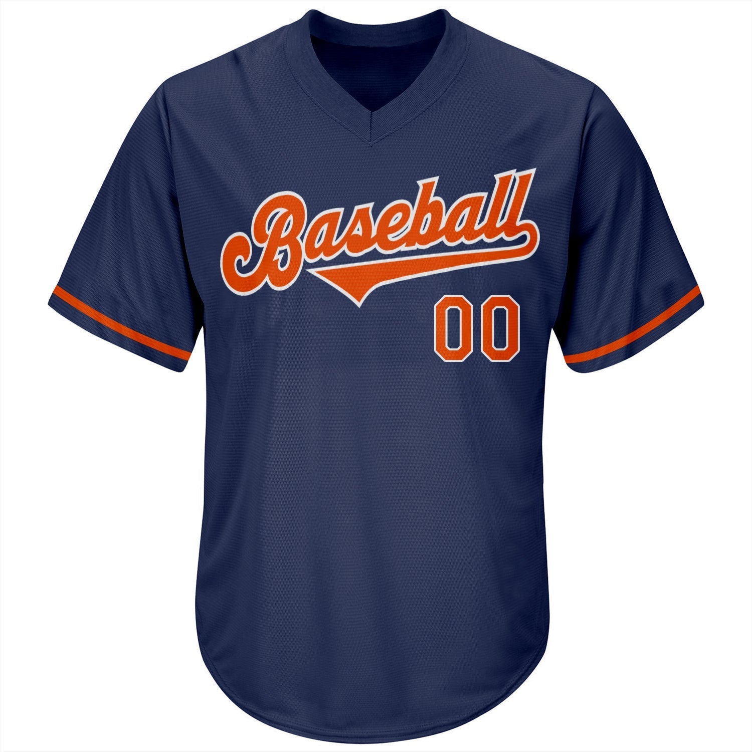 Custom Navy Orange-White Authentic Throwback Rib-Knit Baseball Jersey Shirt baseball jersey product view 2