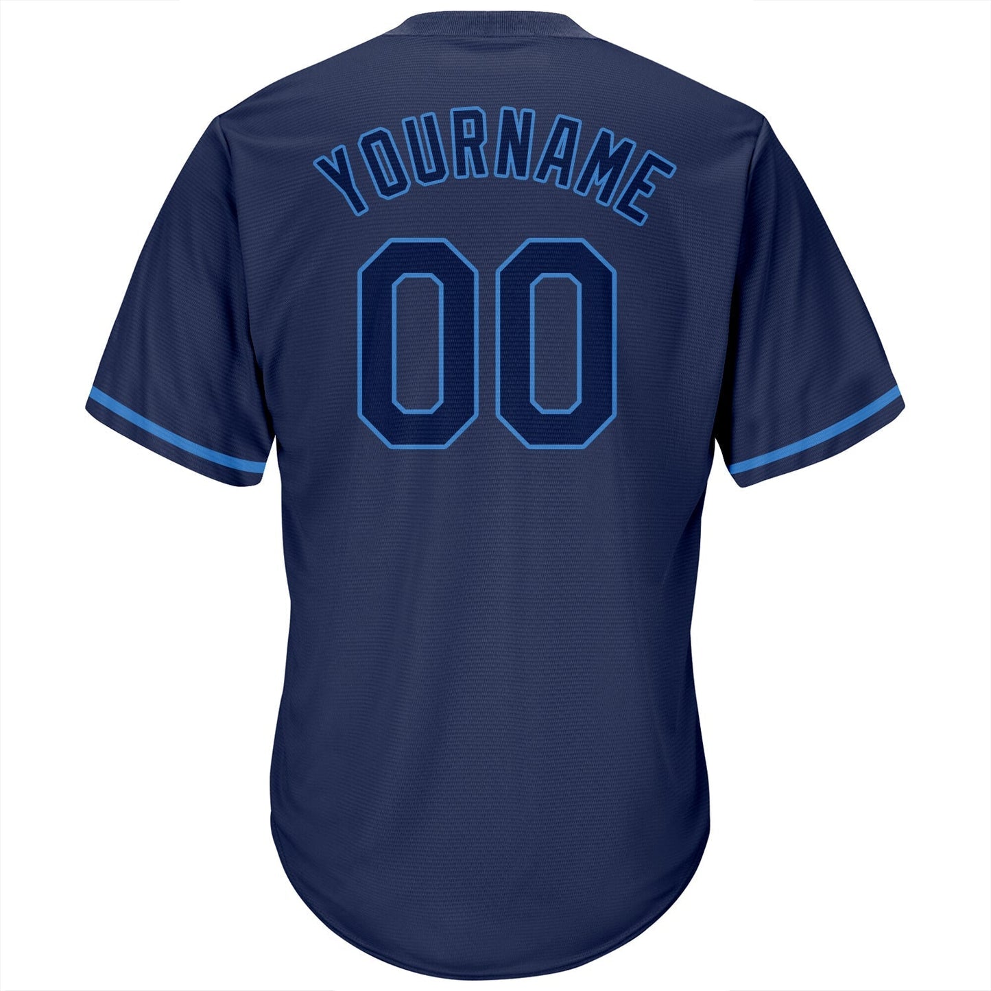 Custom Navy Navy-Powder Blue Authentic Throwback Rib-Knit Baseball Jersey Shirt baseball jersey product view 3
