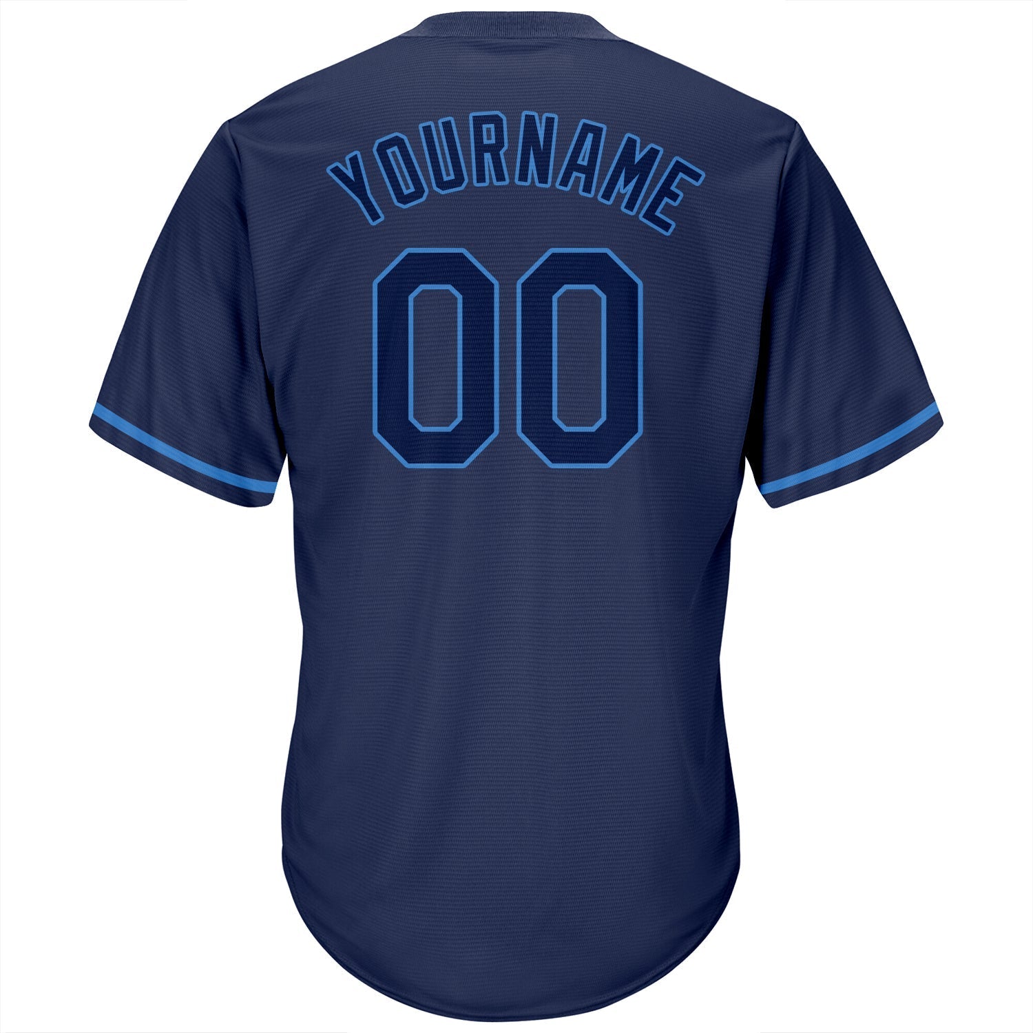 Custom Navy Navy-Powder Blue Authentic Throwback Rib-Knit Baseball Jersey Shirt baseball jersey product view 3
