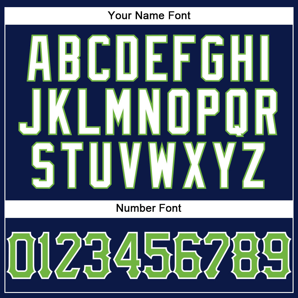 Custom Navy White Pinstripe Neon Green-White Authentic Baseball Jersey baseball jersey product view 5